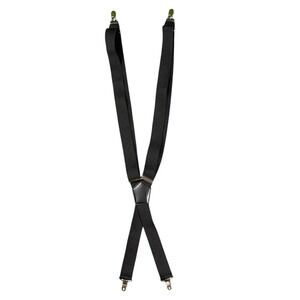Target Black Y-Back Suspenders Adjustable Elastic Metal Clips 30in
